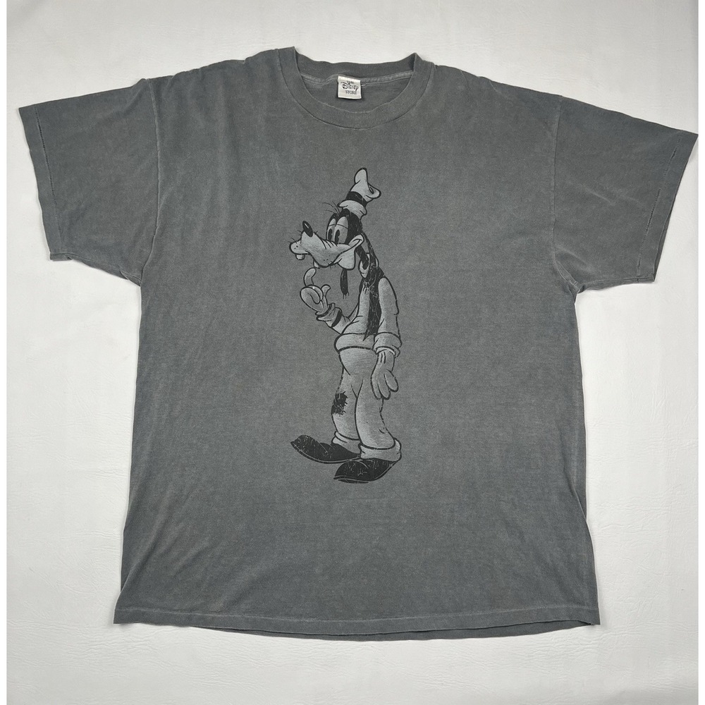 Vintage Disney Goofy Graphic T Shirt Mens 2XL Gray Faded Single Stitch Tee